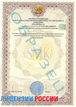 Образец сертификата соответствия (приложение) Кострома Сертификат ISO 13485